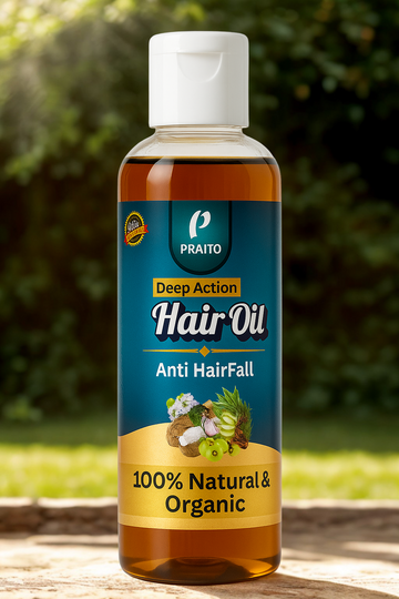 Praito Organic Hair 0il - Anti HairFall & Dandruff + Fast Hair Growth Formula