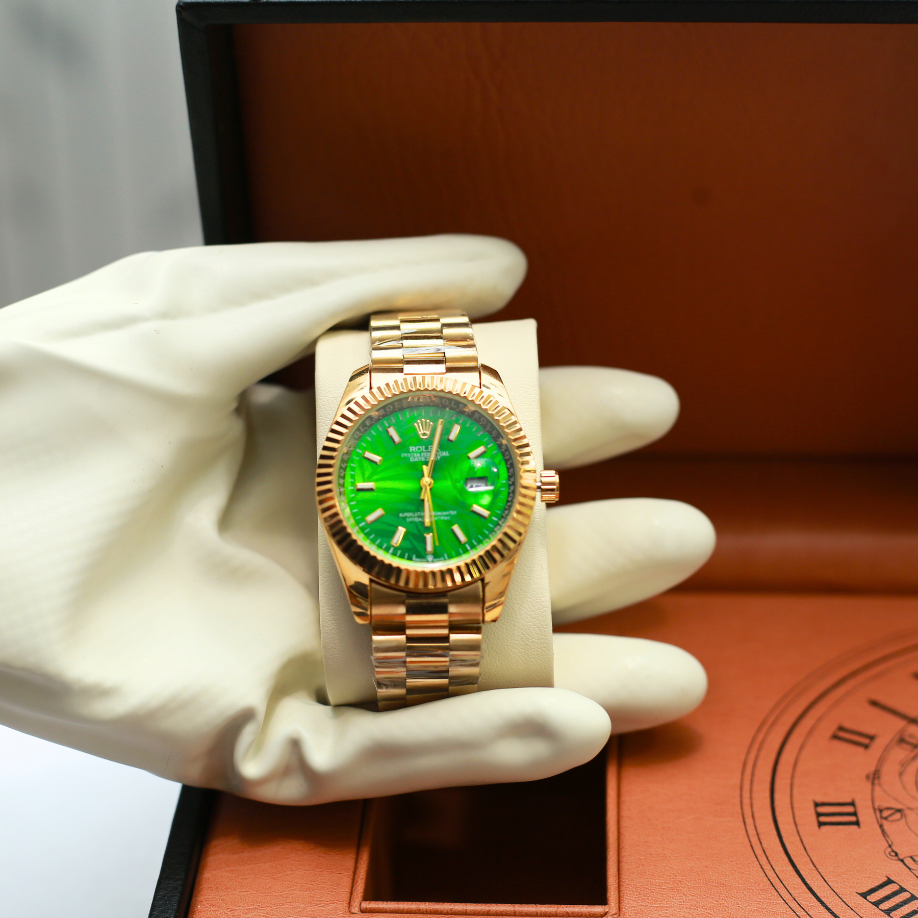 Rolex Oyster Perpetual Green Dial Watch