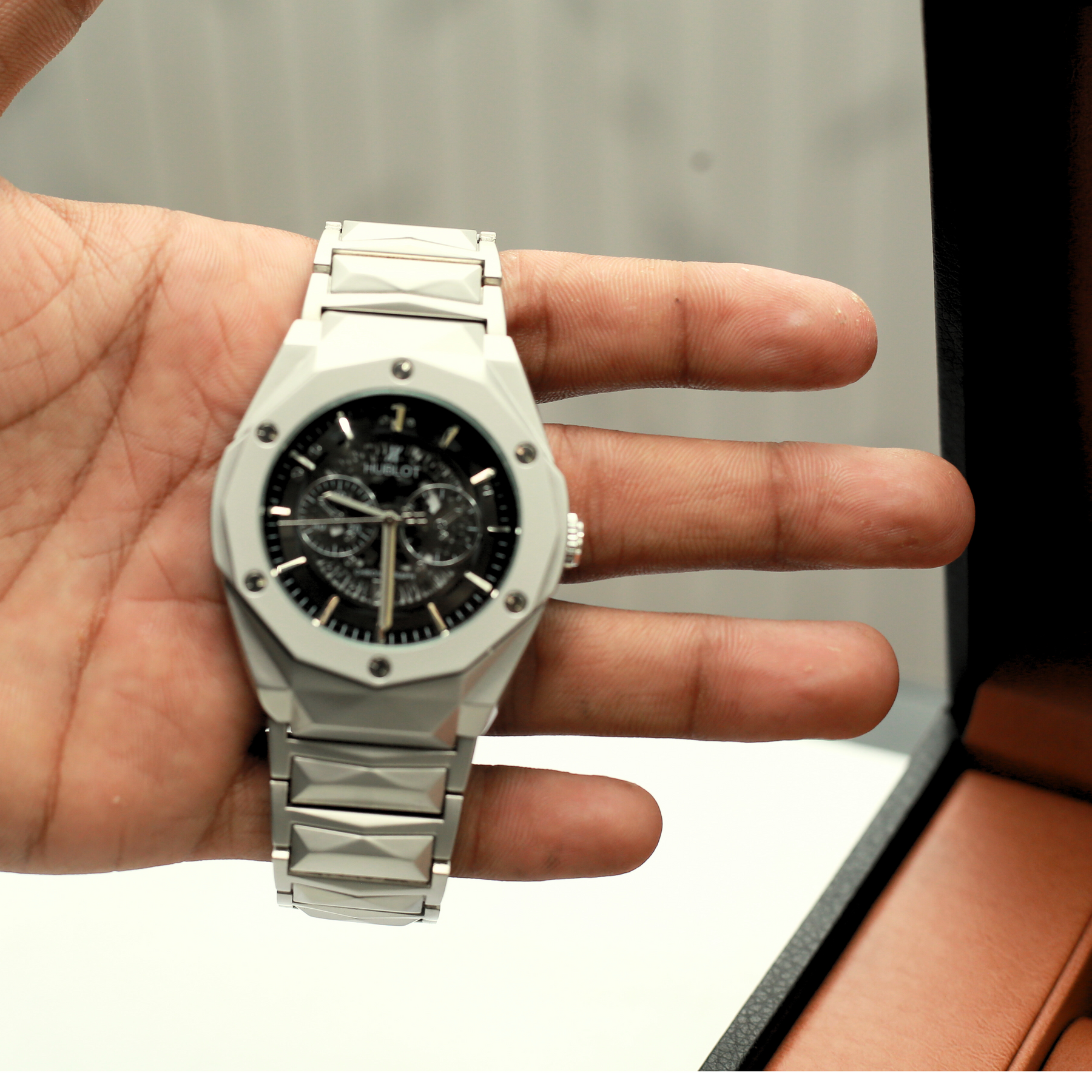 Hublot Matte Diamond Cut Watch