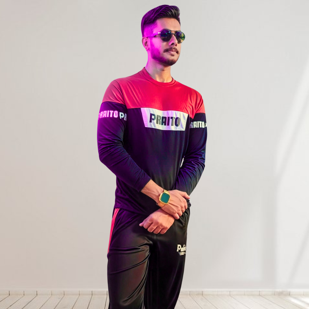 PRAITO Red and Black Track Suit