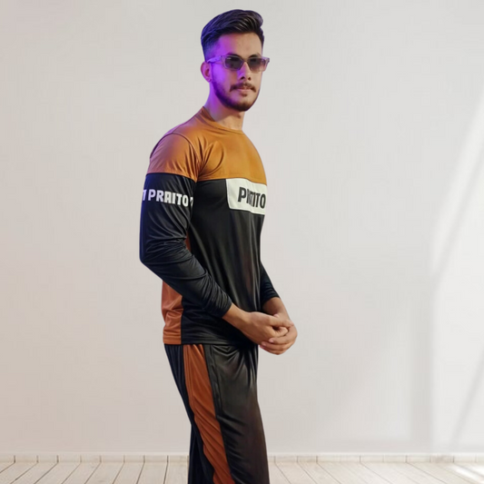 PRAITO Brown and Black Track suits for Men and Boys